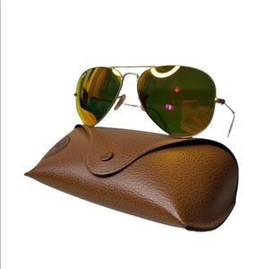 Ray Ban Orange Mirrored Aviators